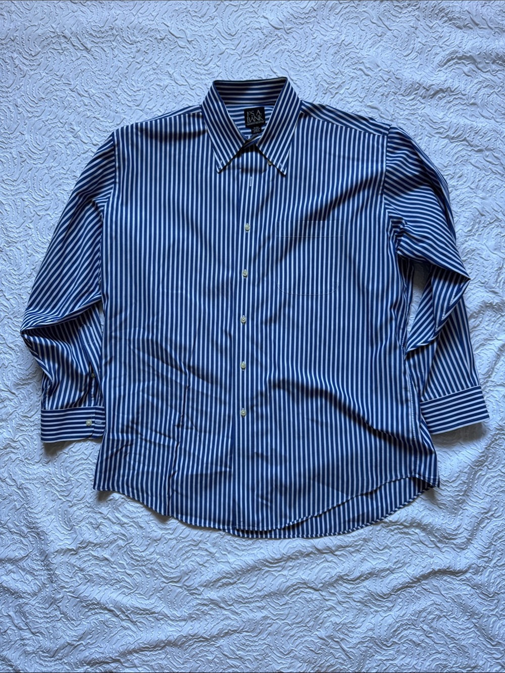 Classic Men's Blue & White Stripe Dress Shirt